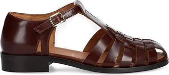 Billi Bi woven leather caged sandals - women - Polyurethane/Leather/Leather - 39 - Brown