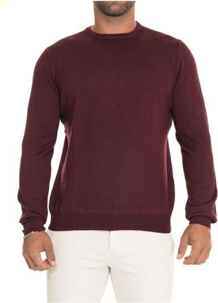 Gran Sasso Stonewashed Merino Wol Trui - Heren - Ronde hals truien - Rood - 2XL - Wol - Truien & Vesten