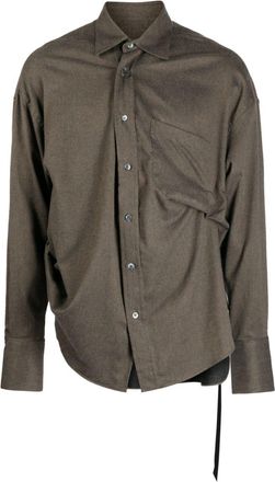 Marina Yee spread-collar cotton shirt - unisex - Cotton - S - Green