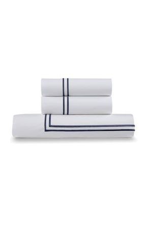 Ella Jayne Home Cotton Percale 3-Piece Duvet Set with Satin Stitching in Navy at Nordstrom Rack, Size California King