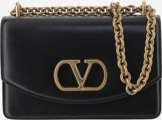 Valentino Garavani Black Vain Shoulder Bag