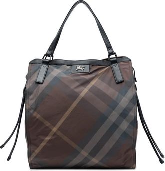 Burberry Pre-owned Burberry Supernova Check Nylon Buckleigh Tote CNDONHOUDON