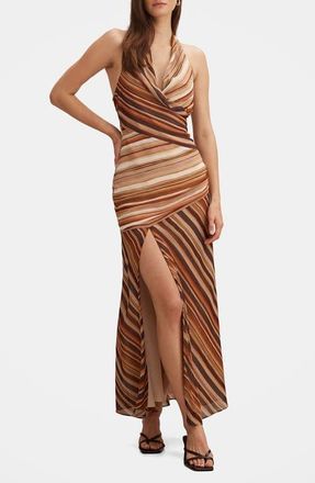 Ever New Ana Stripe Halter Maxi Dress at Nordstrom, Size 10