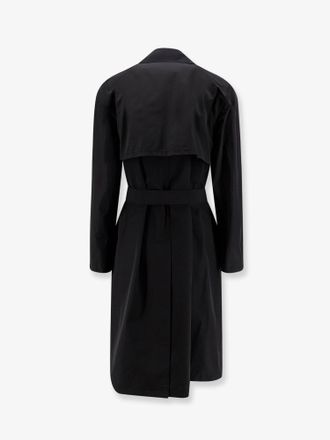 Hev&ograve; Mens Trench Coat Motolese Polyester-Cotton Black