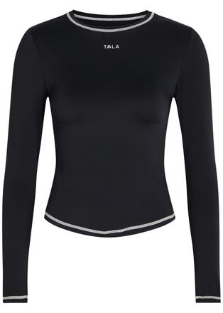 Tala Ultralite Active Logo Stretch-jersey T-shirt - Black - M (UK12 / M)