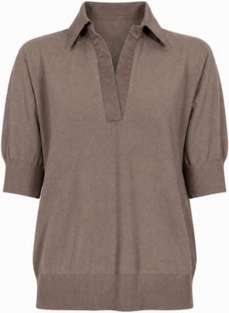 D.exterior D.exterior T-shirts en Polos - Dames - Blouses - Bruin - M - Overhemden