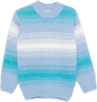 Kenzo Truien & Vesten, Dames, Veelkleurig, L, Blauwe Gestreepte Trui met Ronde Hals