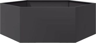 vidaXL Garden Planter Black Hexagon 138x120x45 cm Steel Vidaxl