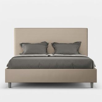 Itamoby Cama Matrimonio 160x200 Contenedor Polipiel Moderna Focus M1 - Beige
