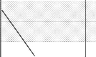 vidaXL Chain Link Fence with Posts Grey 1 x 10 m Steel Vidaxl