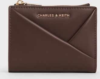 Charles & Keith Midori Geometric Top-Zip Wallet