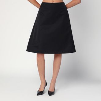 Alexander McQueen Flared black skirt in silk blend