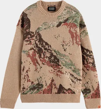 Scotch & Soda Men & apos;s Mountain Jacquard Loose Knit Sweater