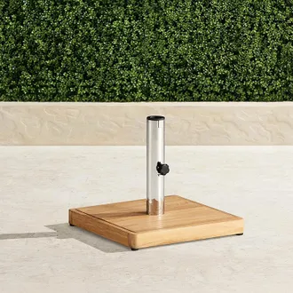 Frontgate Teak Umbrella Base in Natural Teak - Frontgate