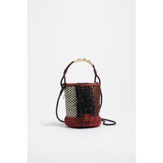 Bimba & Lola Woven Leather Mini Bag in Red at Nordstrom