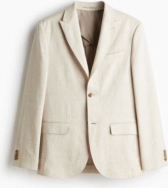 H&M Sakko aus Leinenmix in Regular Fit - Beige