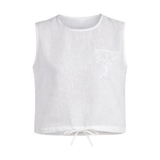 Twinset Sleeveless Tops, female, White, Size: L Twin-set Top