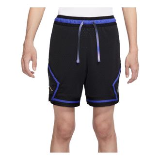 Nike Jordan Mens Air Jordan Stripe Logo Printing Lacing Straight Sports Shorts Black DV9002-010