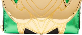 Loungefly Womens Marvel Shine Loki Zip Around Wallet In Green