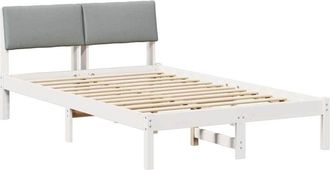 vidaXL Estructura De Cama Con Cabecera Y Gris Claro 120 X 200 Cm Vidaxl