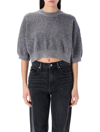 Alexander Wang Logo-Embossed High-Frequency Cropped Sweater