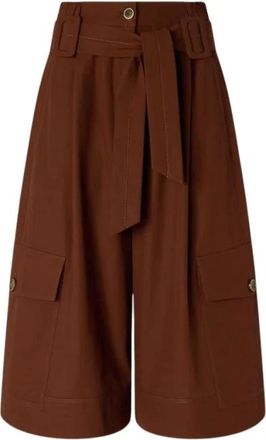 Pinko Bermuda Lunghi - Dames - Korte Broeken - Bruin - M - Katoen - Korte Broeken
