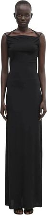 Marine Serre Draped Jersey Thong Dress - Dames - Maxi kleedjes - Zwart - M - Kleedjes