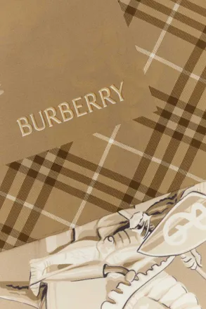Burberry Womens Horseman Scarf Beige Silk