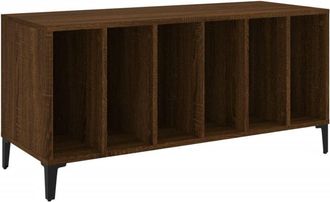 vidaXL Mueble discos madera contrachapada roble marrón 100x38x48 cm Vidaxl