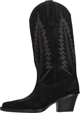 PARIS TEXAS Rosario Suede Texan Boots - Dames - Cowboylaarzen - Zwart - 36 EU - Su&egrave;de - Schoenen