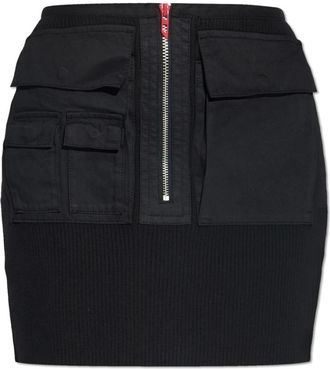 Diesel Rokken, Dames, Zwart, S, Katoen, Rok M-Meryn-Kort