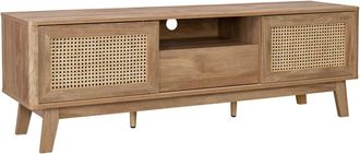 Sweeek Mueble tv con 2 puertas correderas, ca&ntilde;a 150cm, color natural