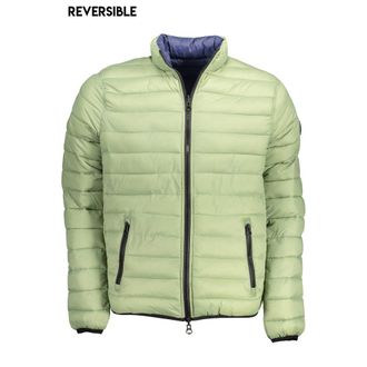 U.S.Polo Association Mens Reversible Quilted Jacket - Sage Green Nylon - Size EU 50 (Mens)