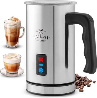Zulay Kitchen 4-in-1 Milk Frother & Steamer with Hot & Cold Foam, Milk Warmer