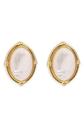 Argento Vivo Mother-of-Pearl Shield Earrings in Gold at Nordstrom
