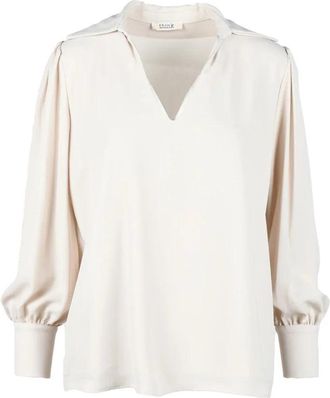 Think Beige Polyester Blouse