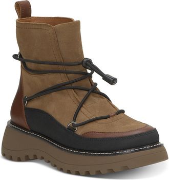 Lucky Brand Caelia Boots Womens Dark Natural Suede Almond Toe Bootie JOBB688