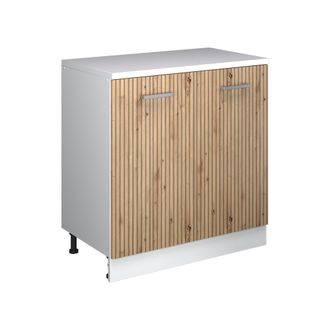 Vicco Armario De Cocina Para Techo Inclinado R-line, Roble Artesanal, 80 Cm Sin Inclinaci&oacute;n Con 2 Puertas, Vicco