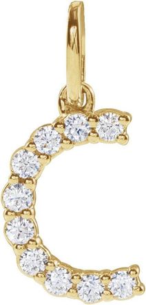 Diamond2Deal 14k Gold 1/6ct Lab-Grown Diamond Initial C Pendant