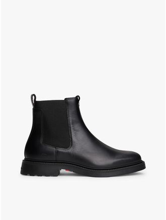 Tommy Hilfiger Mens Lightweight Leather Chelsea Boot - Black - US 11 / EU 44