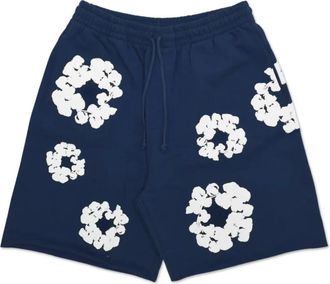 Denim Tears The Cotton Wreath Shorts - Heren - Korte Broeken - Blauw - S - Katoen - Korte Broeken