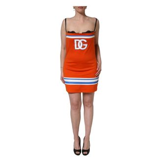 Dolce & Gabbana Short Dresses, female, Orange, Size: 2XL Superbowl Mini Dress