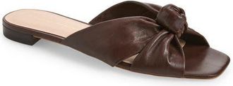 Loeffler Randall Claudette Mignon Knot Slide Sandal in Espresso at Nordstrom, Size 6.5