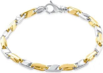 Pompeii3 Mens Solid 14k Yellow Gold 22 grams Designed Link 5mm Heavy Masculine Bracelet 8