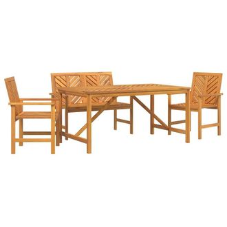 Berkfield Home 4 Piece Garden Dining Set Solid Wood Acacia in Brown