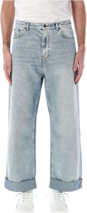 Valentino Garavani Denim broek met omslagzoom - Heren - Regular Fit Jeans - Blauw - W34 - Denim - Jeans