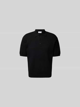 Filippa K Poloshirt mit Lochstickerei in Black, Gr&ouml;&szlig;e L