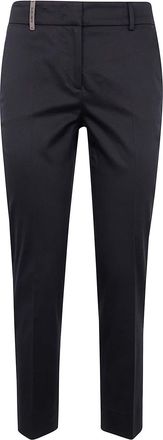 PESERICO Light Cotton Satin Stretch Trousers
