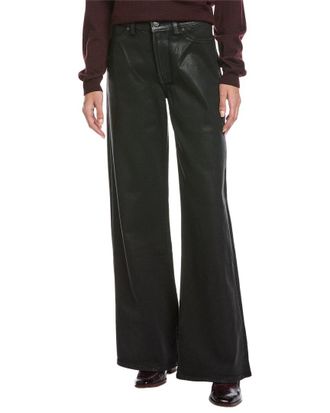7 For All Mankind Lotta Coated Black Wide Leg Jean