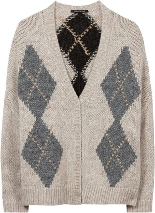 Luisa Cerano C&aacute;rdigan de cuello ancho en V - Knitwear - Mujer - Gris - XS